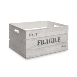 atmosphera Accesorios|Estilo Rústico>Caja De Madera Fragile 28x18x14Cm