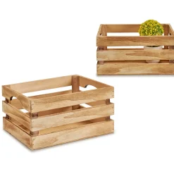 Cestas De Almacenamiento>Caja De Madera Natural 26x16x13Cm