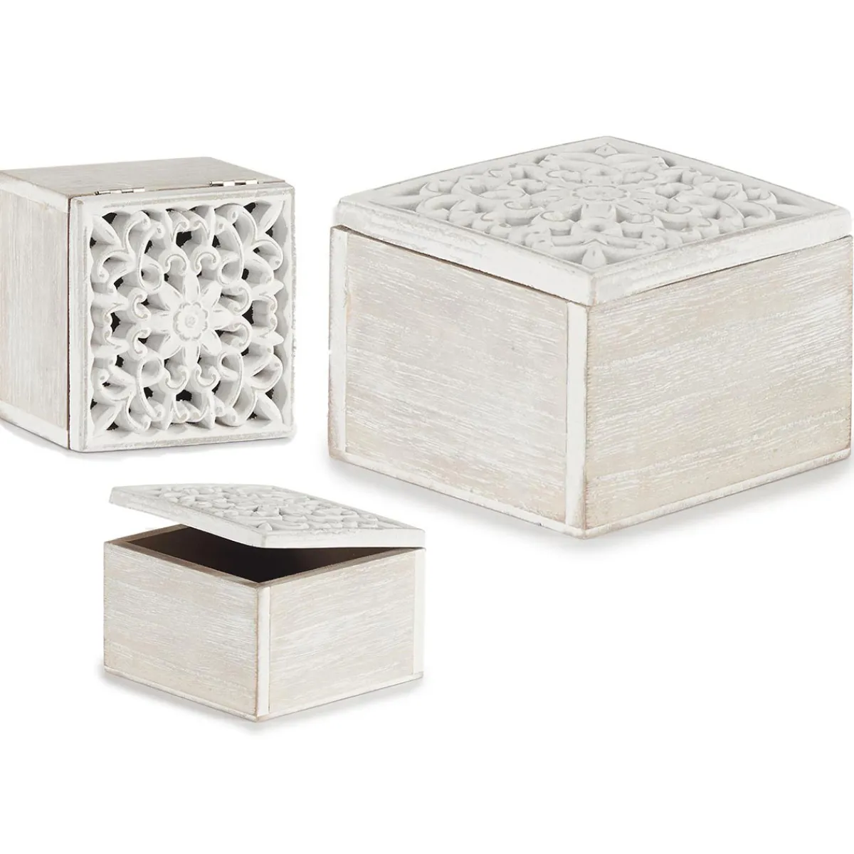 Accesorios|Estilo Étnico>Caja Decorativa De Madera 11.5x11.5x8Cm
