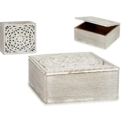 Accesorios|Estilo Étnico>Caja Decorativa De Madera 16.5x19.5x8Cm