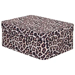 atmosphera Cestas Y Baúles>Caja decorativa leopardo 26x35cm