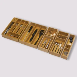 5five Encimera Y Lavavajillas>Caja organizadora natural de bambú 15x38x7Cm