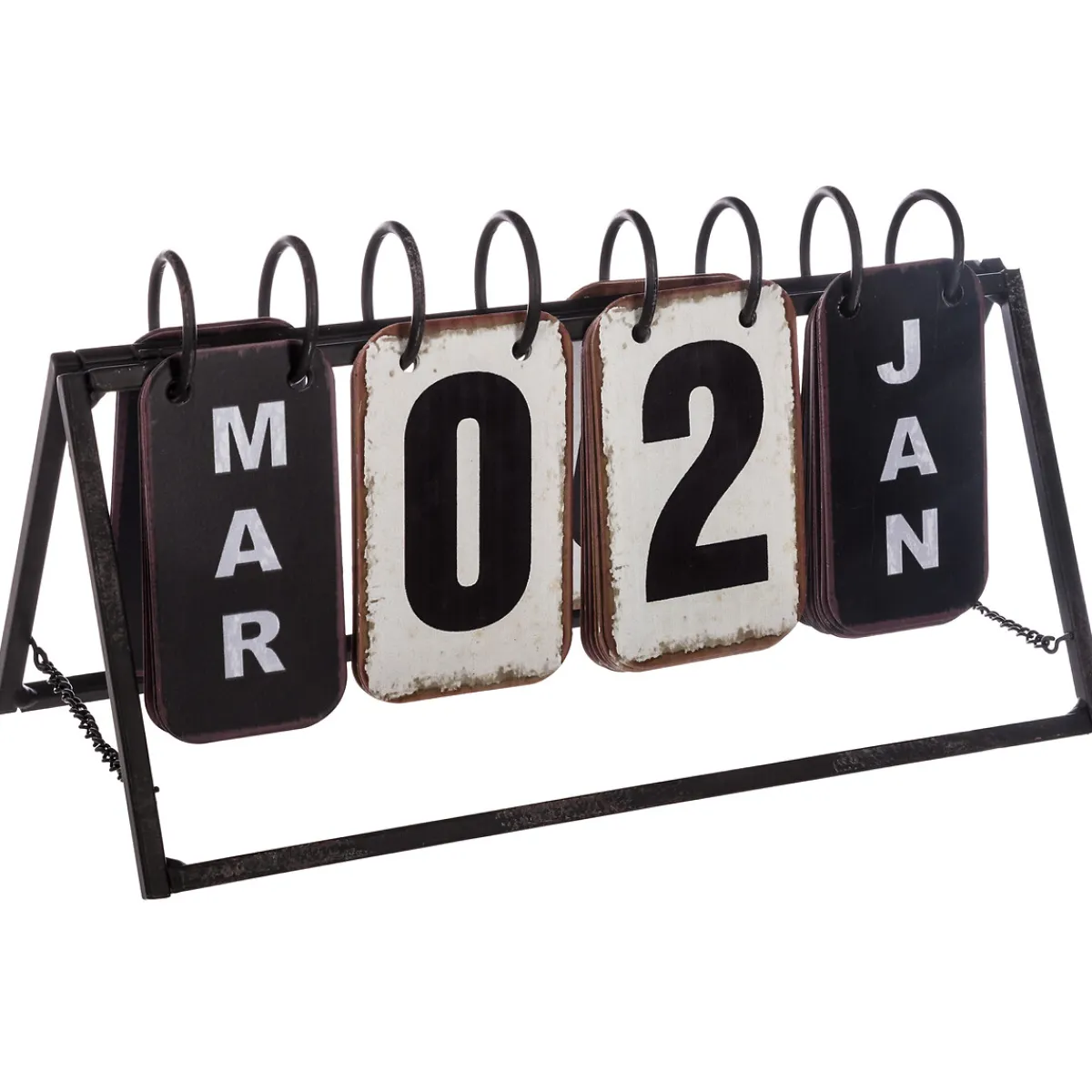 atmosphera Accesorios|Estilo Industrial>Calendario Vintage De Metal 27x14x12Cm