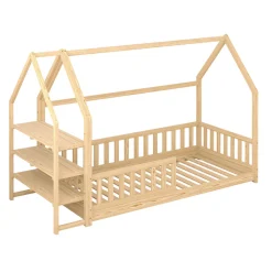 Niños Mobiliario>Cama Montessori con estantes 90x190cm