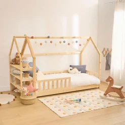 Niños Mobiliario>Cama Montessori con estantes 90x190cm