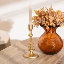 atmosphera Portavelas Y Candelabros|Estilo Contemporaneo>Candelabro Feel Dorado 25.5cm