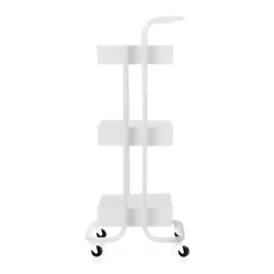 Carros De Soporte>Carrito auxiliar blanco con 3 niveles