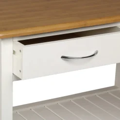 Carros De Soporte>Carrito Auxiliar Blanco Para Cocina Con Division