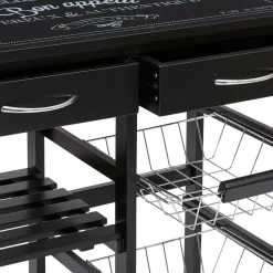 secret d'gourmet Carros De Soporte>Carrito Auxiliar Cocina negro