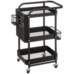 5five Carros De Soporte>Carrito Auxiliar Metálico Negro