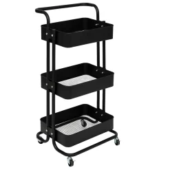 5five Carros De Soporte>Carrito cocina BLACK EDITION negro de metal