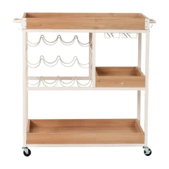 Carros De Soporte>Carrito cocina ILUN beige con 3 baldas