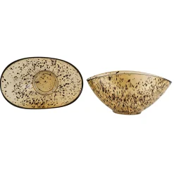 Accesorios>Centro de mesa dorado de vidrio