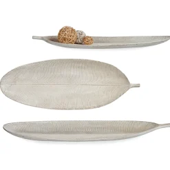 Accesorios|Estilo Rústico>Centro De Mesa Hoja De Madera 59x21Cm