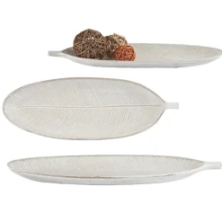 Accesorios|Estilo Rústico>Centro De Mesa Hoja Madera 40x14Cm