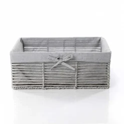 Cestas De Almacenamiento>Cesta baño gris 27x39cm