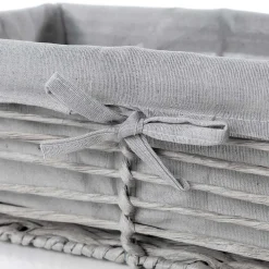 Cestas De Almacenamiento>Cesta baño gris 27x39cm