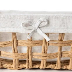 Cestas De Almacenamiento>Cesta baño natural y lino 20x28cm