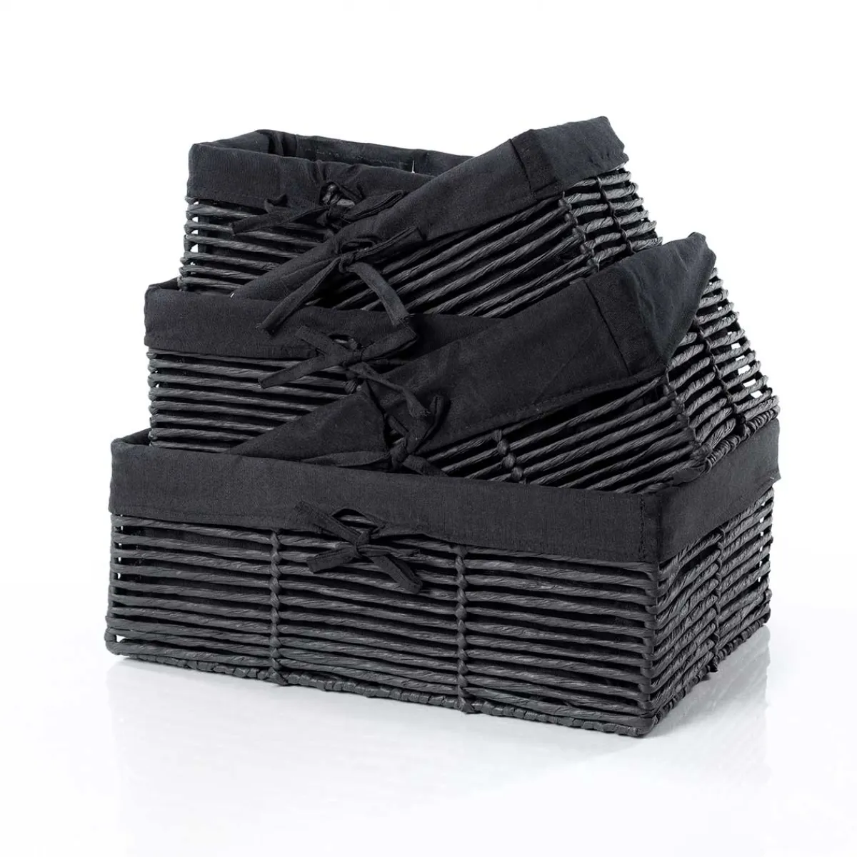 Cestas De Almacenamiento>Cesta baño negra 27x39cm