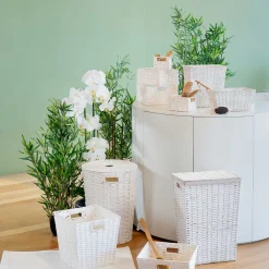 5five Cestas De Almacenamiento>Cesta Blanca P/Almacenaje 15x15x31Cm