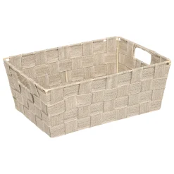 5five Cestas De Almacenamiento>Cesta de almacenaje beige de poliéster 28cm