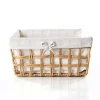 Cestas De Almacenamiento>Cesta de baño natural y lino 35X28X17cm