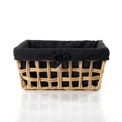 Cestas De Almacenamiento>Cesta de baño negra y beige 20x28cm