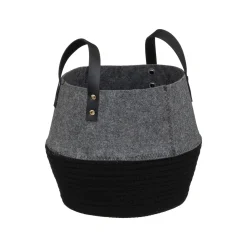 atmosphera Cestas Y Baúles>Cesta de fieltro gris y negro SOUL 28cm