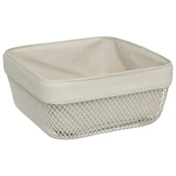 5five Cestas De Pan>Cesta de pan cuadrado MAYAJ beige de metal