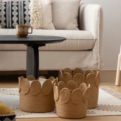 atmosphera Cestas Y Baúles|Estilo Étnico>Cesta De Rafia Beige Inu 22cm