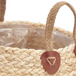 Cestas Y Baúles>Cesta De Rafia Beige y Marrón 30cm