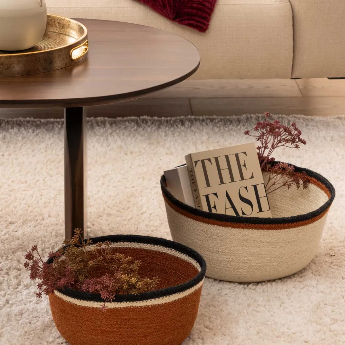 atmosphera Cestas Y Baúles>Cesta de yute multicolor 28cm