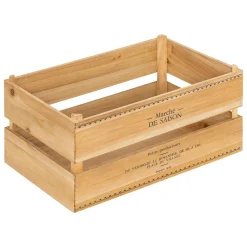 atmosphera Cestas Y Baúles|Estilo Rústico>Cesta Lit Beige De Madera 22x35cm