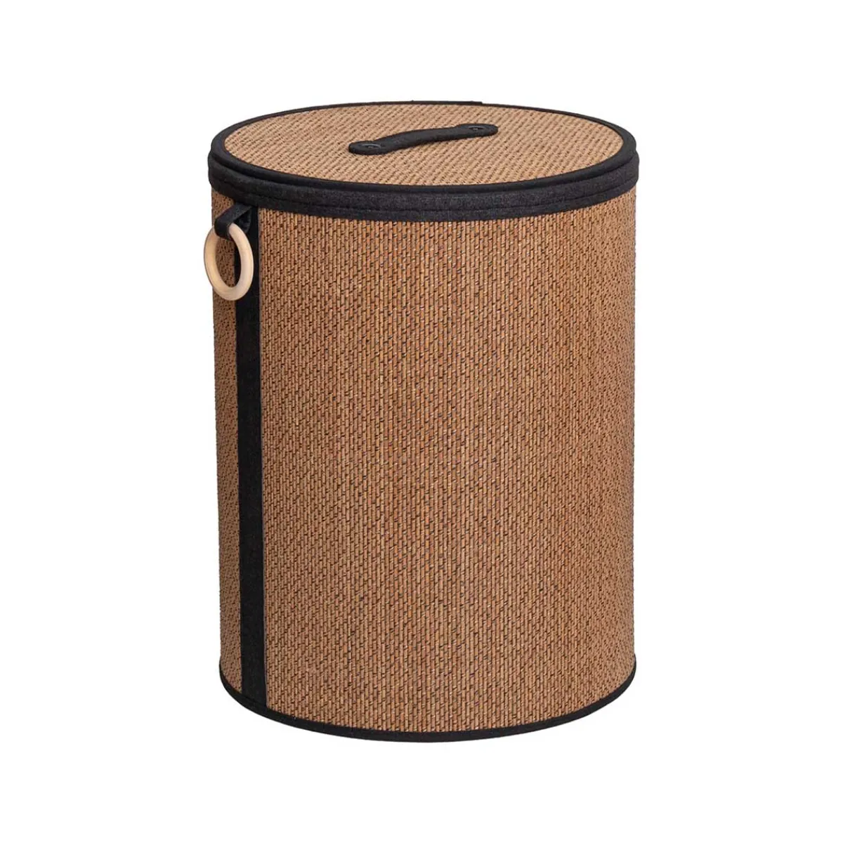 Cestas Para La Ropa Sucia>Cesta para colada con tapa y asa de madera 48cm