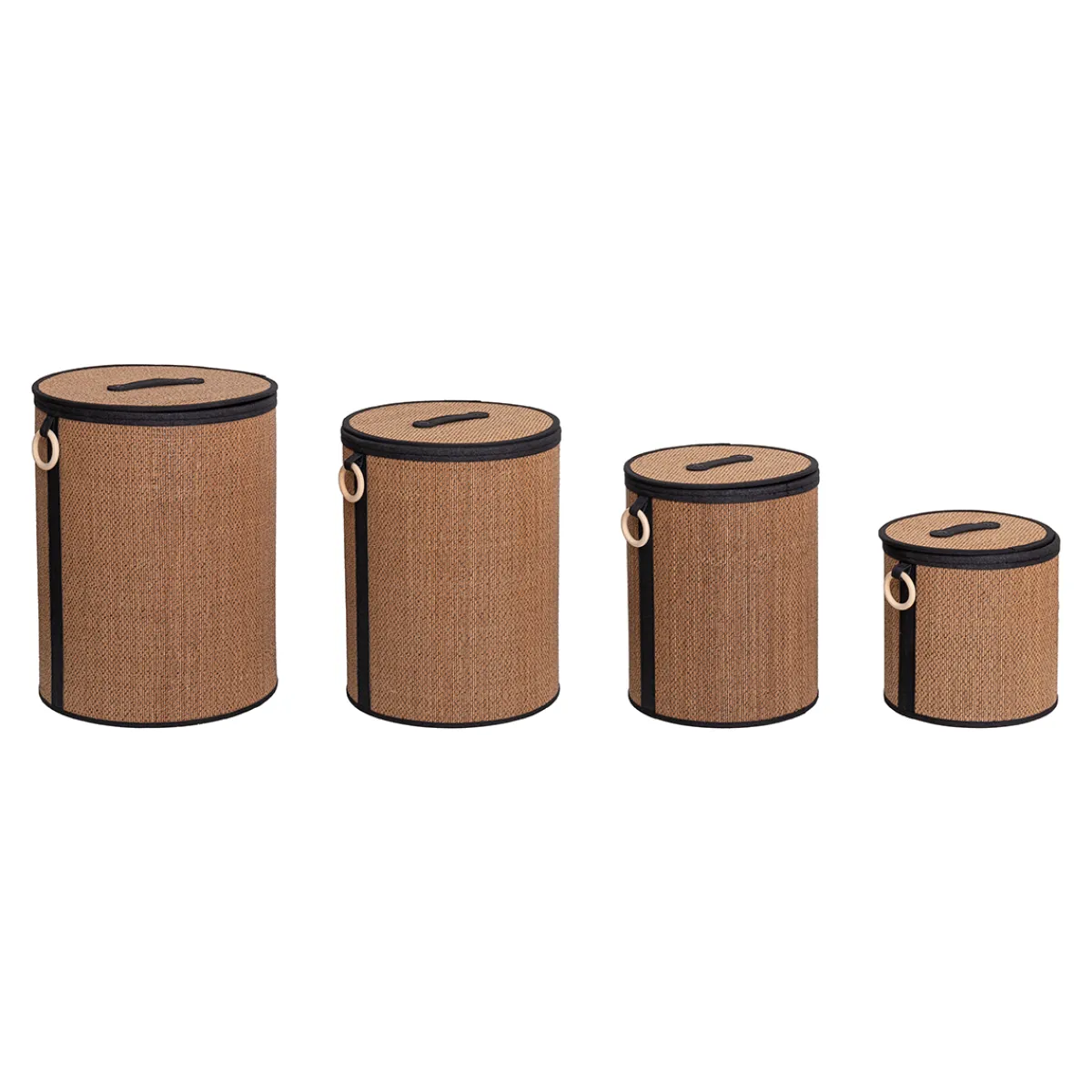 Cestas Para La Ropa Sucia>Cesta para colada con tapa y asa de madera 48cm