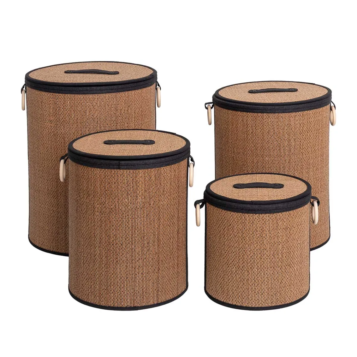 Cestas Para La Ropa Sucia>Cesta para colada con tapa y asa de madera 41cm