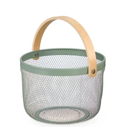 Encimera Y Lavavajillas>Cesta redonda de metal verde 25.5cm