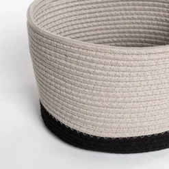 Cestas Para La Ropa Sucia>Cesta wc beige de algodón 32x25cm