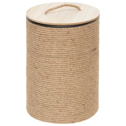 atmosphera Cestas Y Baúles>Cesto con tapa beige 43x30cm