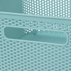 Cestas Y Palanganas>Cesto De Almacenaje De Crochet Azul 11L