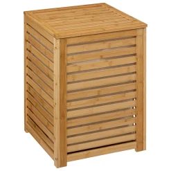 5five Cestas De Almacenamiento>Cesto de baño de bambú forrado con tejido