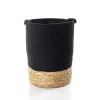 Cestas Para La Ropa Sucia>Cesto de baño negro y natural 45cm
