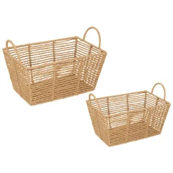 atmosphera Cestas Y Baúles|Estilo Oriental>Cesto EUGENE beige de rafia 35cm