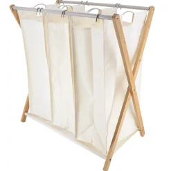 Cestas Para La Ropa Sucia>Cesto para colada bambú y poliéster natural