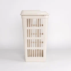 Cestas Y Palanganas>Cesto para colada con tapa crema 40L