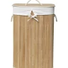 5five Cestas Para La Ropa Sucia>Cesto para colada rectangular natural de bambú