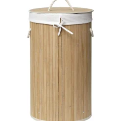 Cestas Para La Ropa Sucia>Cesto para colada redondo natural bambú