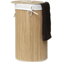 Cestas Para La Ropa Sucia>Cesto para colada redondo natural bambú