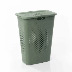 Cestas Para La Ropa Sucia>Cesto para ropa PIXEL verde con tapa 40l