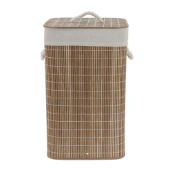 5five Cestas Para La Ropa Sucia>Cesto P/Baño De Bambú Forrada C/Tela